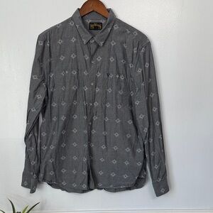 True Religion Grey Southwestern Patterned Button Down Shirt L